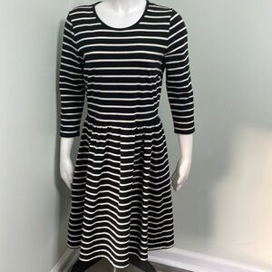 Love Hanna Andersson Black White Striped Elisabeth Dress Size Medium